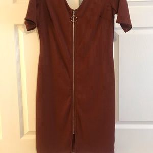 Rust Colored zip dress